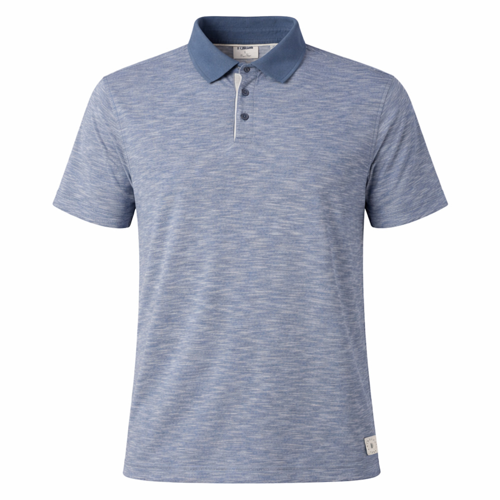 Linksoul Cotton Polo Men's Large Heather Blue Golf Soft Stretch Lightweigt